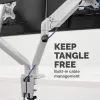 Fellowes Platinum Series Dual Monitor Arm - Monitorhalterung für zwei 8 kg 40 Zoll Bildschirme - Verstellbare duale Monitor-Tischhalterung - Neigung 45° Schwenken 180ᵒ Drehung 360ᵒ Rotation 360ᵒ, VESA 75 x 75/100 x 100 - Silber