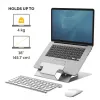 Fellowes Laptop-Ständer für den Schreibtisch – Hylyft verstellbarer Laptop-Ständer für Zuhause und Büro – Laptop-Erhöhung mit 6 Höheneinstellungen – max. Monitorgröße 17 Zoll, max. Gewicht 5 kg – Silber/Schwarz