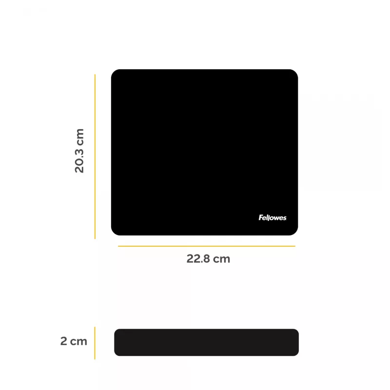Fellowes Earth Series Mauspad - Schwarz, Schwarz, Einfarbig, Rutschfeste Unterlage