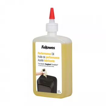 Fellowes Powershred Flaschenschmiermittel (355 ml), Schmieröl, 0,355 l, Gelb, 90 mm, 35 mm, 20 mm