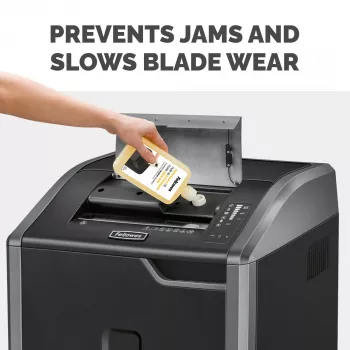 Fellowes Powershred Flaschenschmiermittel (355 ml), Schmieröl, 0,355 l, Gelb, 90 mm, 35 mm, 20 mm