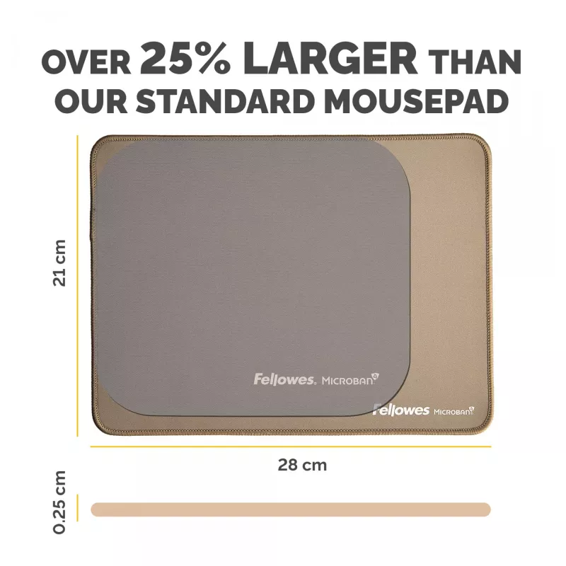 Fellowes Breyta (New) XL Mauspad Sand, Sand, Monochromatisch, Rutschfeste Unterlage