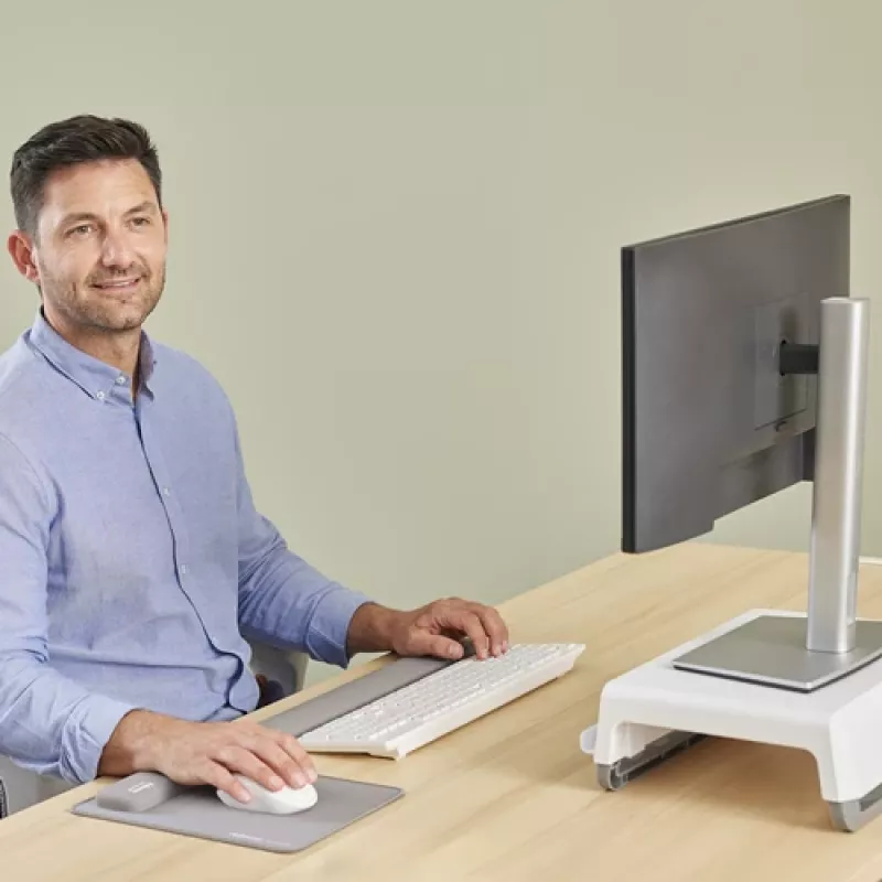 Fellowes Handgelenkauflage Breyta Palm Rest mit antibakteriellem Schutz ergonomische Handgelenkstütze Grau