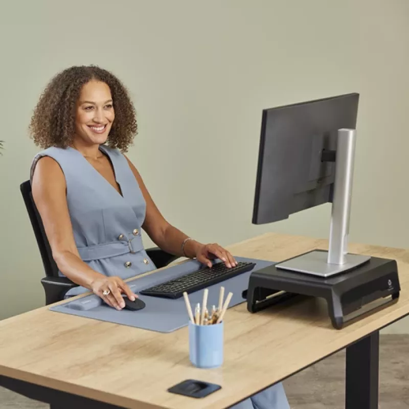 Fellowes Handgelenkauflage Breyta Handballenauflage mit antibakteriellem Schutz Ergonomische Handgelenkstütze Marine