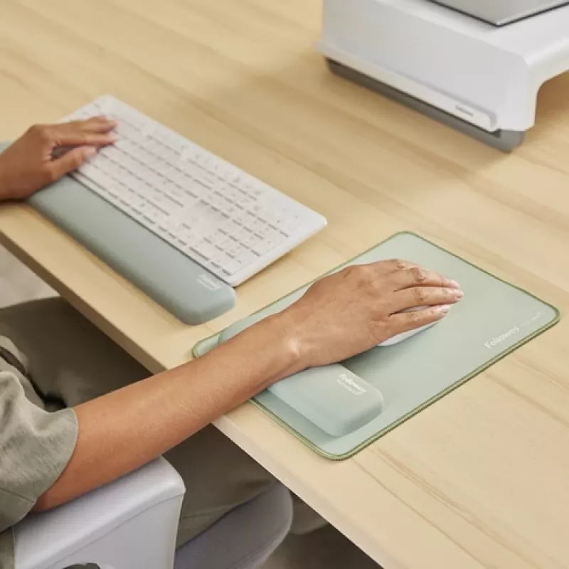 Fellowes Handgelenkauflage Breyta Palm Rest mit antibakteriellem Schutz Ergonomische Handgelenkstütze Sage