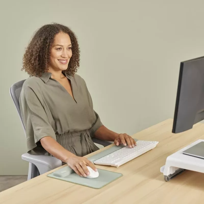 Fellowes Handgelenkauflage Breyta Palm Rest mit antibakteriellem Schutz Ergonomische Handgelenkstütze Sage