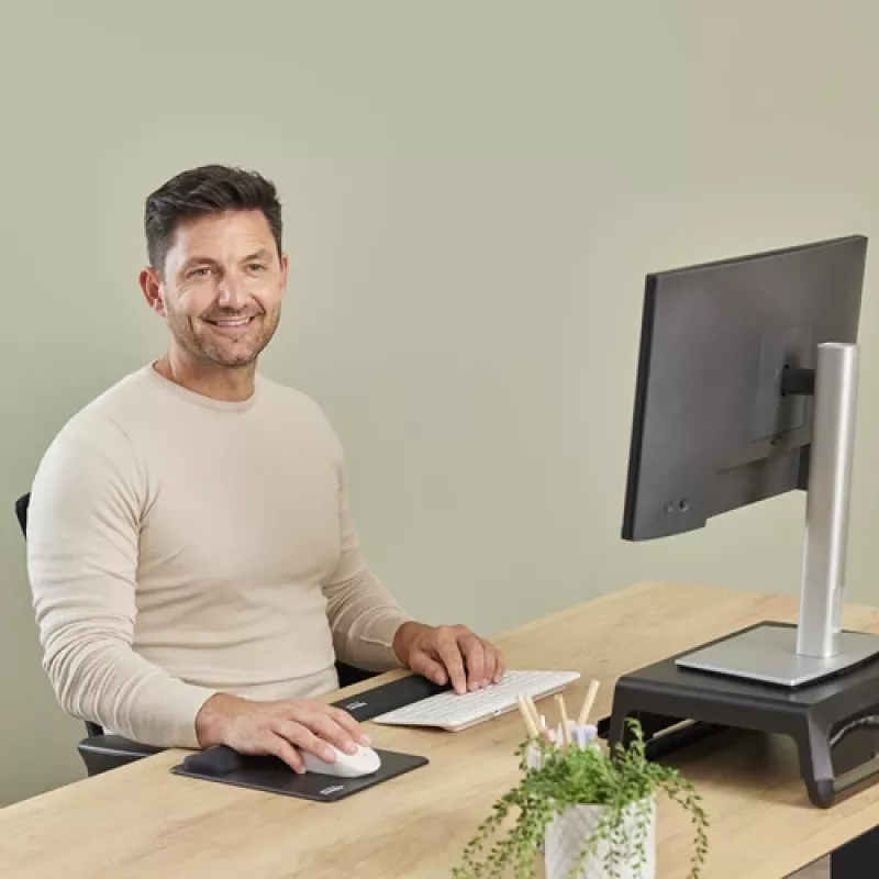 Fellowes Tastatur Handballenauflage Breyta Compact Tastatur Handballenstütze mit antibakteriellem Schutz Ergonomische Handballenstütze Schwarz