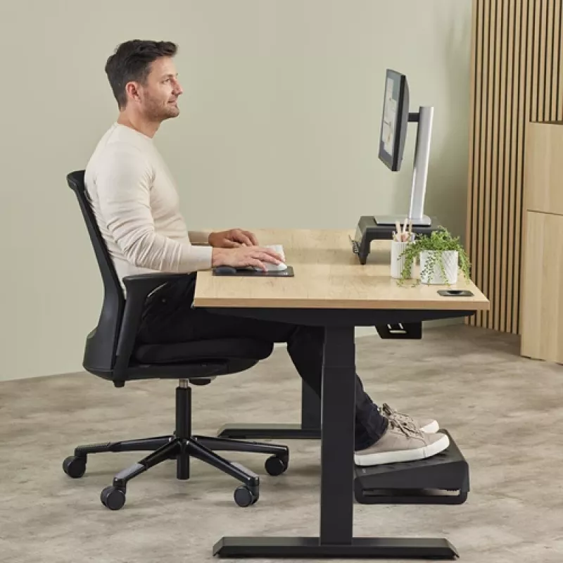 Fellowes Tastatur Handballenauflage Breyta Compact Tastatur Handballenstütze mit antibakteriellem Schutz Ergonomische Handballenstütze Schwarz