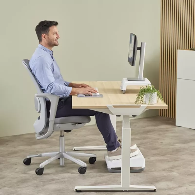 Fellowes Tastatur-Handballenauflage Breyta Kompakte Tastatur-Handballenstütze mit antibakteriellem Schutz Ergonomische Handballenstütze Grau