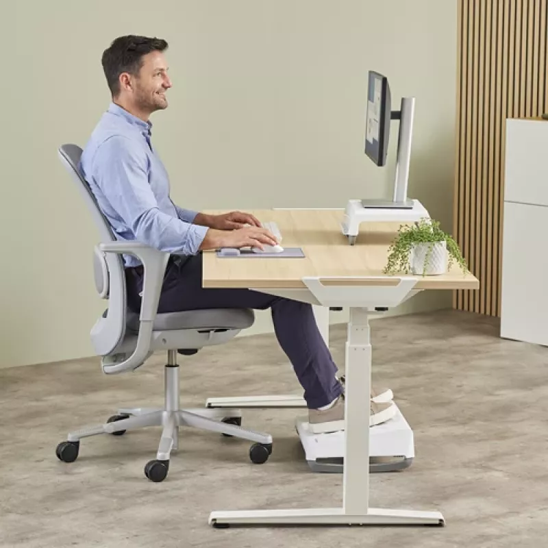 Fellowes Tastatur-Handballenauflage Breyta Tastatur-Handgelenkstütze mit antibakteriellem Schutz Ergonomische Handgelenkstütze Grau