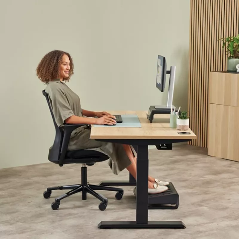 Fellowes Breyta Plus+ Vertikale Maus – Klein, Rechtshänder, Vertikales Design, Optisch, Bluetooth + USB-C, 2400 DPI, Schwarz