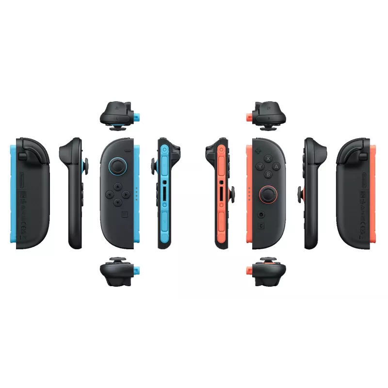 Nintendo Joy-Con 2 (L)/(R) Hellblau/Hellrot, Joystick, Nintendo Switch 2, Aufnahmetaste, Steuerkreuz, Home-Taste, Analog / Digital, Kabellos, Bluetooth