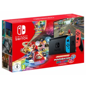 Nintendo Switch + Mario Kart 8 Deluxe tragbare Spielkonsole 15,8 cm (6,2 Zoll) 32 GB Touchscreen WLAN Schwarz, Blau, Rot