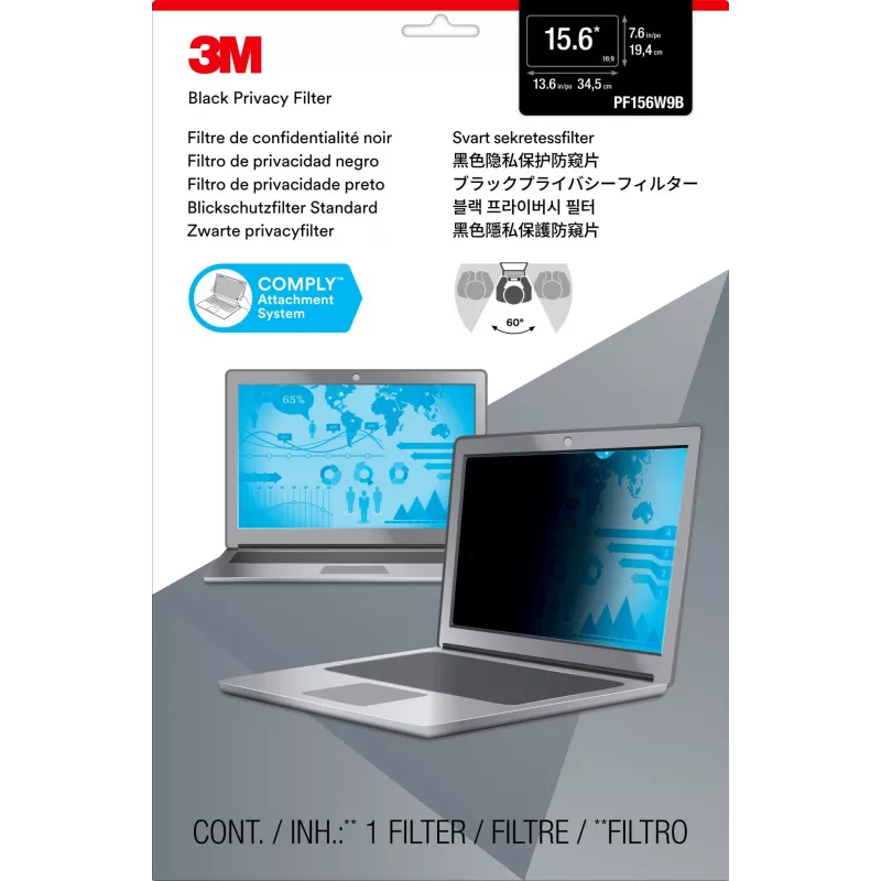 3M Blickschutzfilter für 39,6 cm (15,6 Zoll) Breitbild-Laptop, entspiegelt