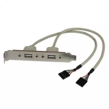 StarTech.com 2 Port USB A Female Slot Plate Adapter, 2 x IDC, 2 x USB A, 0,286 m, Silber