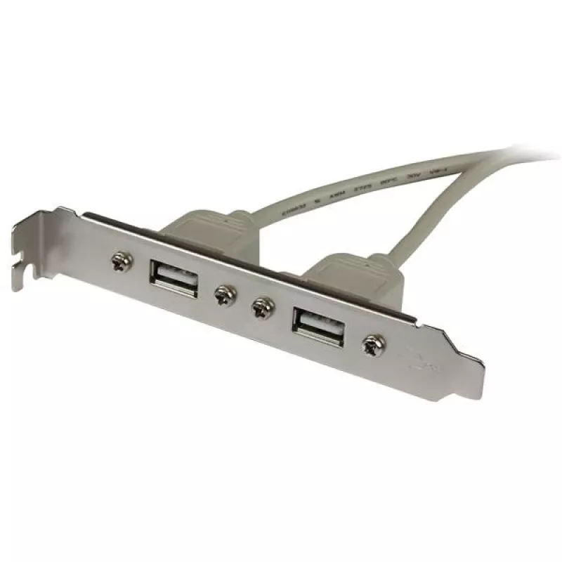 StarTech.com 2 Port USB A Female Slot Plate Adapter, 2 x IDC, 2 x USB A, 0,286 m, Silber