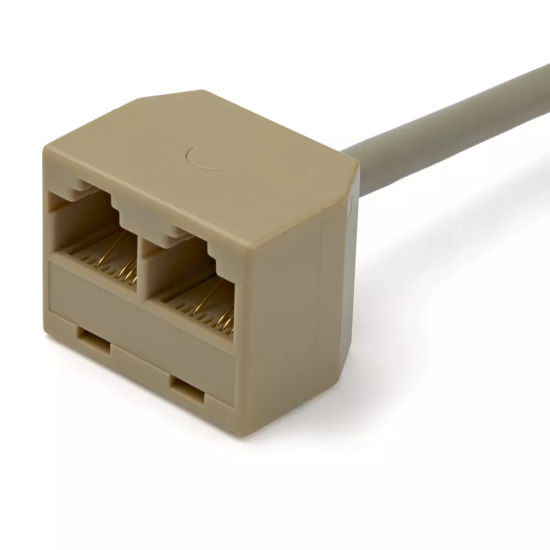 StarTech.com 2-zu-1 RJ45 Splitter Kabeladapter - F/M, 10/100Base-T(X), Cat5e, Grau, Polyvinylchlorid (PVC), 0,33 m, Stecker/Buchse