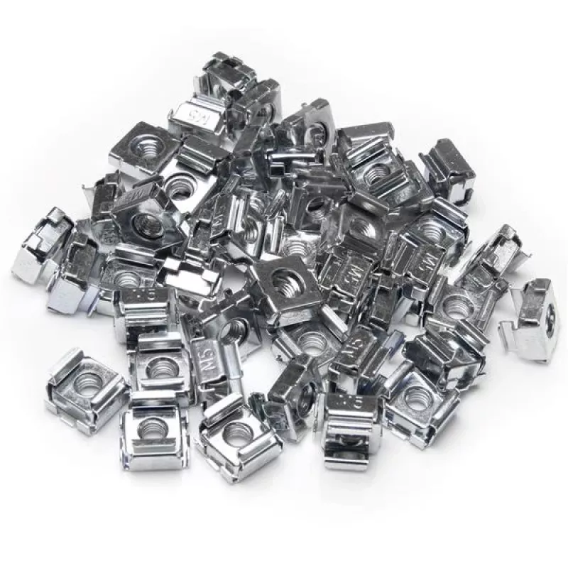 StarTech.com 50 Stück M5 Käfigmuttern für Serverschrank, Käfigmutter, Edelstahl, Edelstahl, M5, CE, TAA, REACH, 223,2 g
