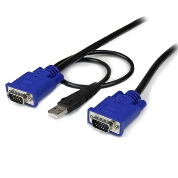StarTech.com 10 ft Ultra Thin USB VGA 2-in-1 KVM-Kabel, 3 m, VGA, Schwarz, USB, USB A + VGA, VGA