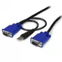 StarTech.com 10 ft Ultra Thin USB VGA 2-in-1 KVM-Kabel, 3 m, VGA, Schwarz, USB, USB A + VGA, VGA