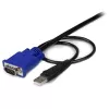 StarTech.com 10 ft Ultra Thin USB VGA 2-in-1 KVM-Kabel, 3 m, VGA, Schwarz, USB, USB A + VGA, VGA