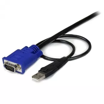StarTech.com 10 ft Ultra Thin USB VGA 2-in-1 KVM-Kabel, 3 m, VGA, Schwarz, USB, USB A + VGA, VGA