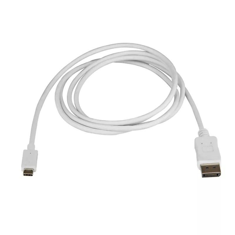 StarTech.com 1,8m USB-C auf DisplayPort 1.2 Kabel 4K 60Hz – USB-C auf DisplayPort Adapterkabel HBR2 – DP Alt Mode zu DP Monitor Videokabel – Kompatibel mit Thunderbolt 3 – Weiß