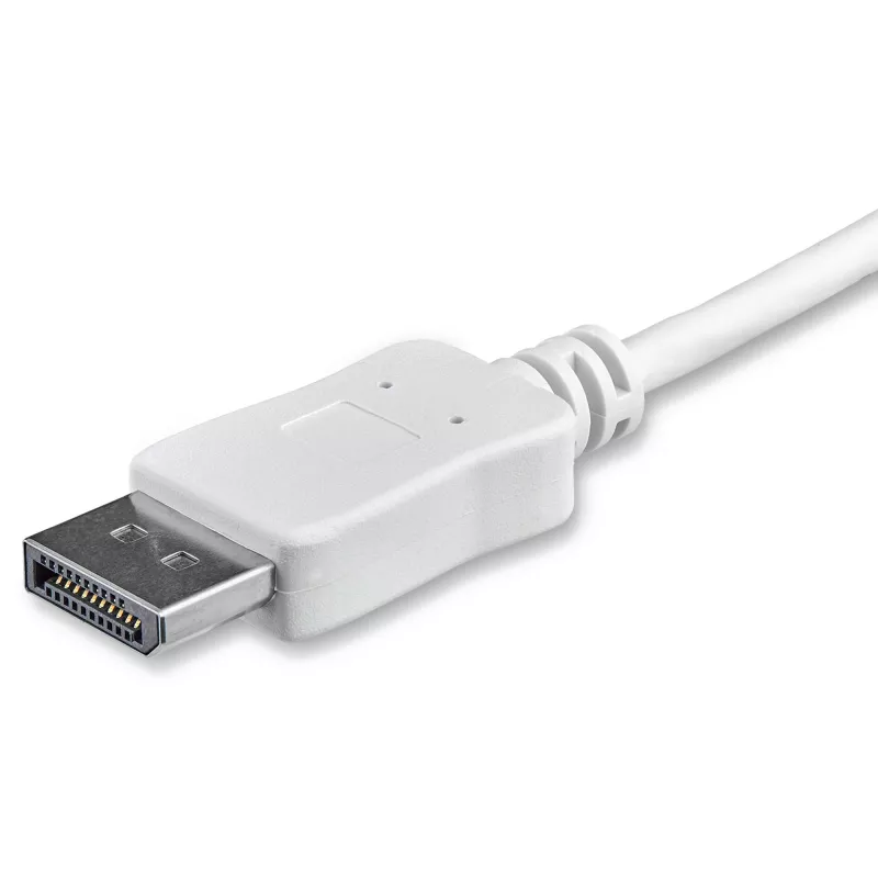 StarTech.com 1 m USB-C auf DisplayPort 1.2 Kabel 4K 60 Hz – USB-C auf DisplayPort Adapterkabel HBR2 – USB Type-C DP Alt Mode auf DP Monitor Videokabel – Funktioniert mit Thunderbolt 3 – Weiß