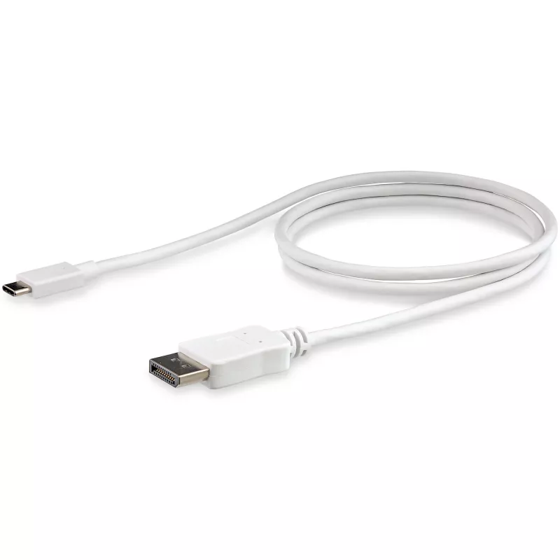 StarTech.com 1 m USB-C auf DisplayPort 1.2 Kabel 4K 60 Hz – USB-C auf DisplayPort Adapterkabel HBR2 – USB Type-C DP Alt Mode auf DP Monitor Videokabel – Funktioniert mit Thunderbolt 3 – Weiß