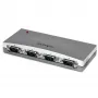 StarTech.com 4-Port USB-auf-RS232-Seriell-DB9-Adapter-Hub, USB, Seriell, Silber, Kunststoff, CE, FCC, RoHS, 1 W