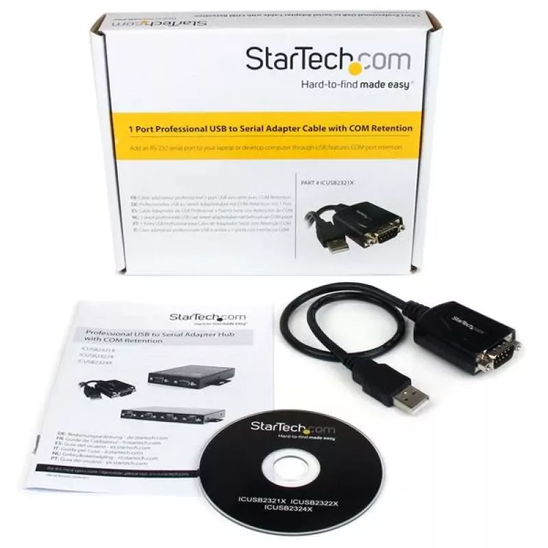 StarTech.com 1,8m 1-Port Professioneller USB-zu-Seriell-Adapterkabel mit COM-Retention, USB-zu-RS232-Adapter - TAA