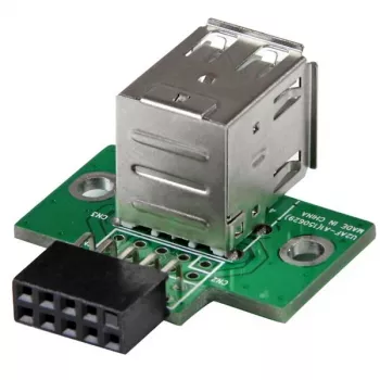 StarTech.com 2 Port USB Motherboard Header Adapter, IDC, USB 2.0, Schwarz, Grün, Edelstahl, 20 mm, 125 mm, 230 mm