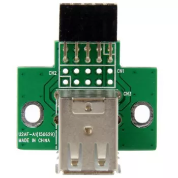 StarTech.com 2 Port USB Motherboard Header Adapter, IDC, USB 2.0, Schwarz, Grün, Edelstahl, 20 mm, 125 mm, 230 mm