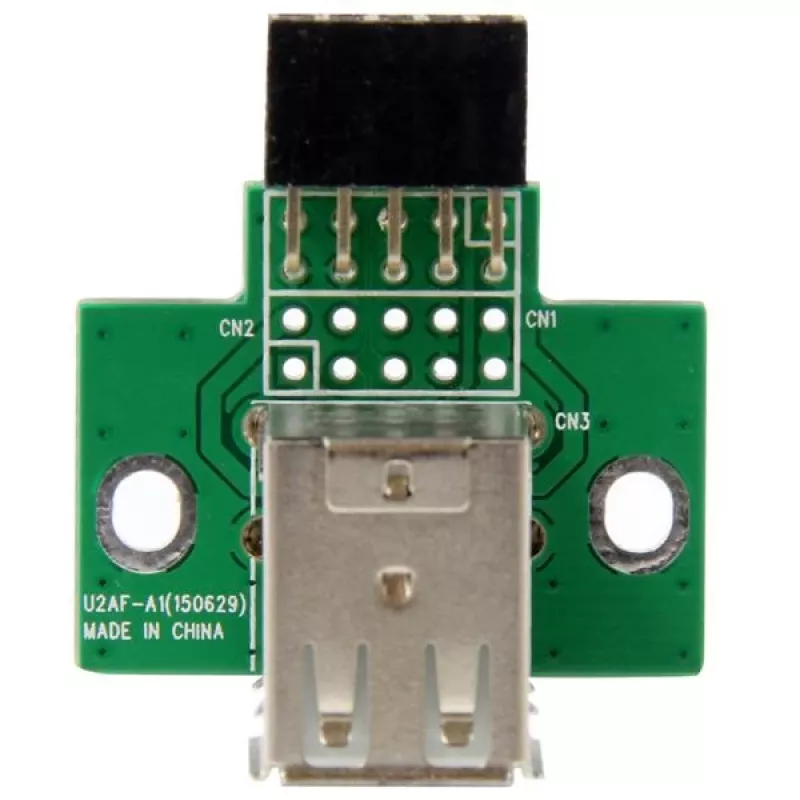 StarTech.com 2 Port USB Motherboard Header Adapter, IDC, USB 2.0, Schwarz, Grün, Edelstahl, 20 mm, 125 mm, 230 mm