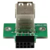 StarTech.com 2 Port USB Motherboard Header Adapter, IDC, USB 2.0, Schwarz, Grün, Edelstahl, 20 mm, 125 mm, 230 mm
