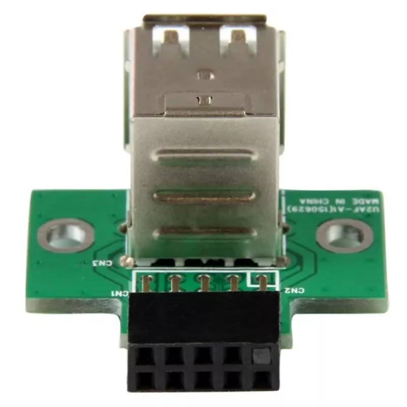 StarTech.com 2 Port USB Motherboard Header Adapter, IDC, USB 2.0, Schwarz, Grün, Edelstahl, 20 mm, 125 mm, 230 mm