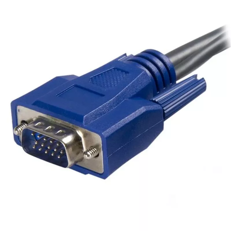 StarTech.com 1,8 m Ultra-dünnes USB-VGA-2-in-1-KVM-Kabel, Schwarz, VGA, USB A + VGA, Stecker/Stecker, 189 g