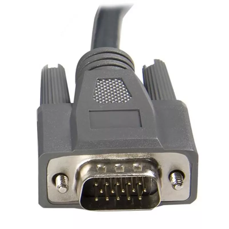 StarTech.com 1,8 m Ultra-dünnes USB-VGA-2-in-1-KVM-Kabel, Schwarz, VGA, USB A + VGA, Stecker/Stecker, 189 g