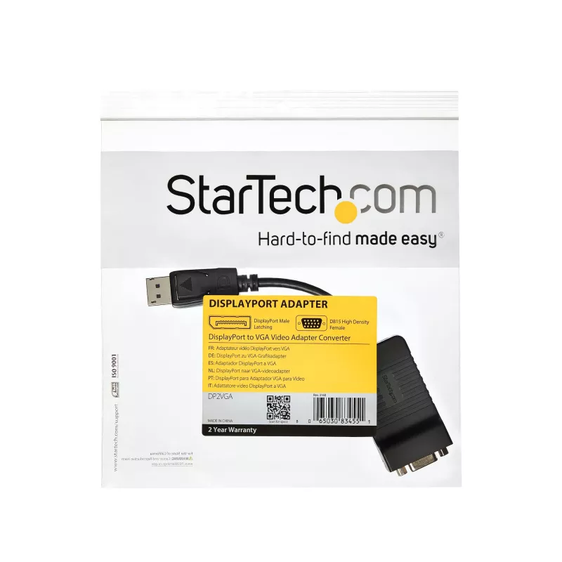 StarTech.com DisplayPort-auf-VGA-Adapter – aktiver DP-auf-VGA-Konverter – 1080p-Video – langlebig – DP/DP++-Quelle zu VGA-Monitor-Kabel-Adapter-Dongle – DP 1.2 auf VGA – einrastender DP-Stecker