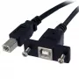 StarTech.com 1 ft Panel Mount USB-Kabel B auf B – F/M, 0,3 m, USB B, USB B, USB 2.0, 0,48 Gbit/s, Schwarz