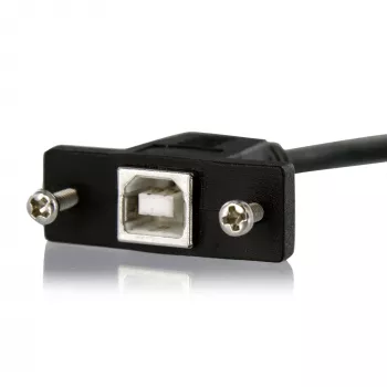 StarTech.com 1 ft Panel Mount USB-Kabel B auf B – F/M, 0,3 m, USB B, USB B, USB 2.0, 0,48 Gbit/s, Schwarz