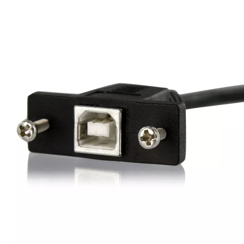 StarTech.com 1 ft Panel Mount USB-Kabel B auf B – F/M, 0,3 m, USB B, USB B, USB 2.0, 0,48 Gbit/s, Schwarz