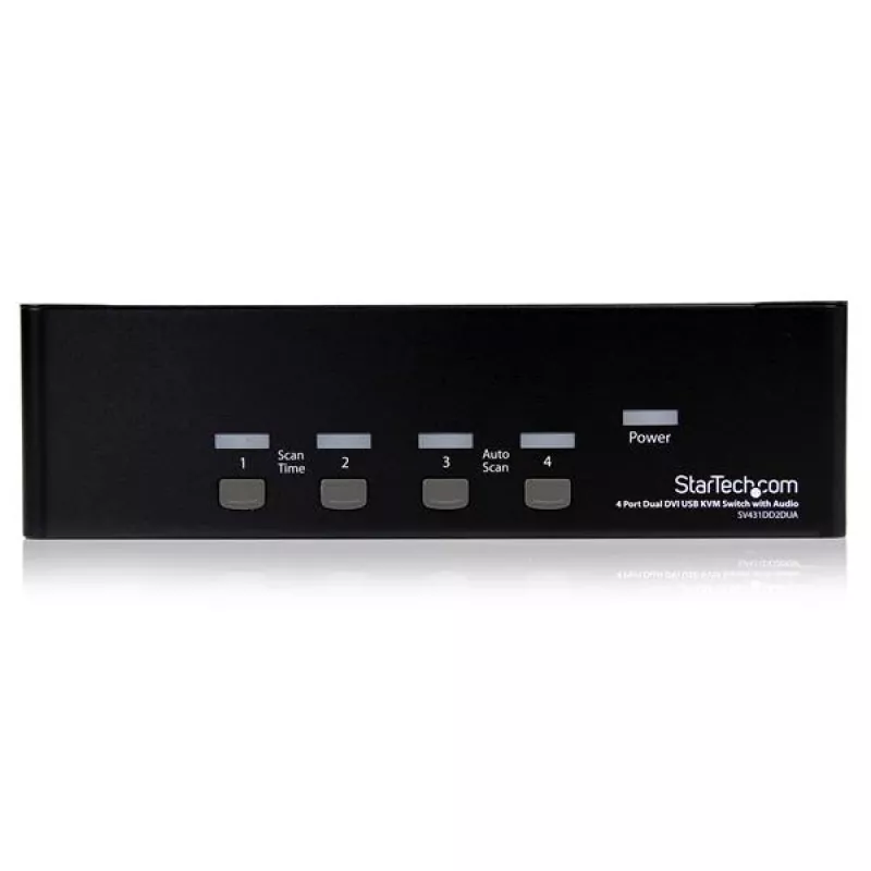 StarTech.com 4-Port Dual-DVI-USB-KVM-Switch mit Audio- und USB-2.0-Hub