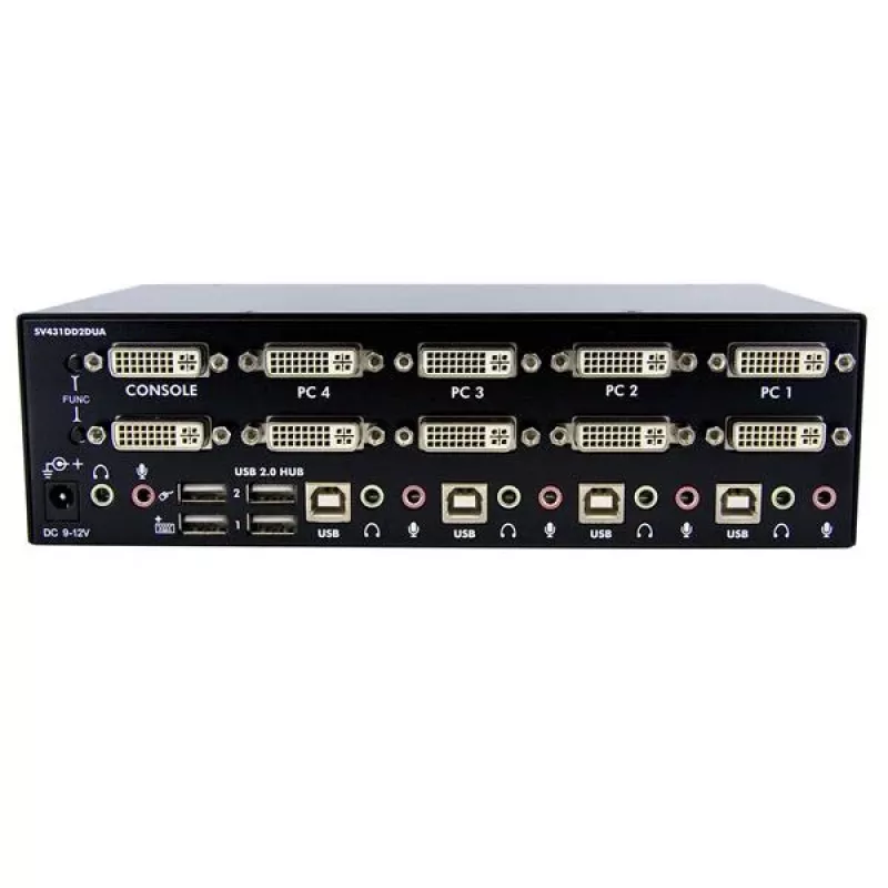 StarTech.com 4-Port Dual-DVI-USB-KVM-Switch mit Audio- und USB-2.0-Hub