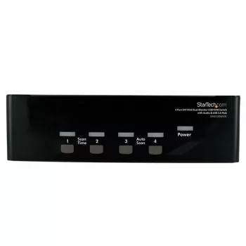 StarTech.com 4-Port DVI VGA Dual-Monitor KVM-Switch USB mit Audio & USB 2.0 Hub