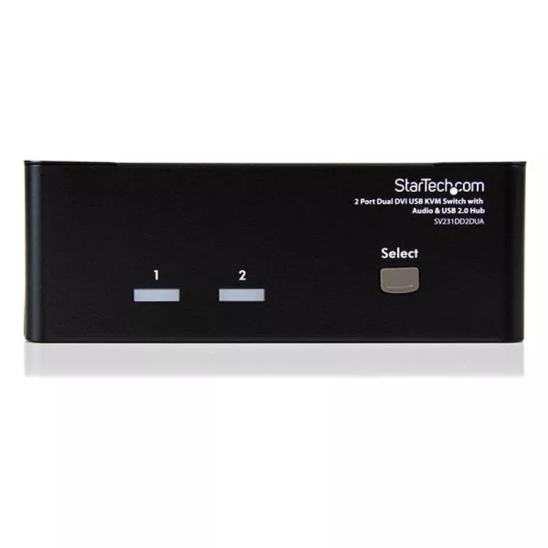 StarTech.com 2-Port Dual-DVI-USB-KVM-Switch mit Audio & USB 2.0 Hub