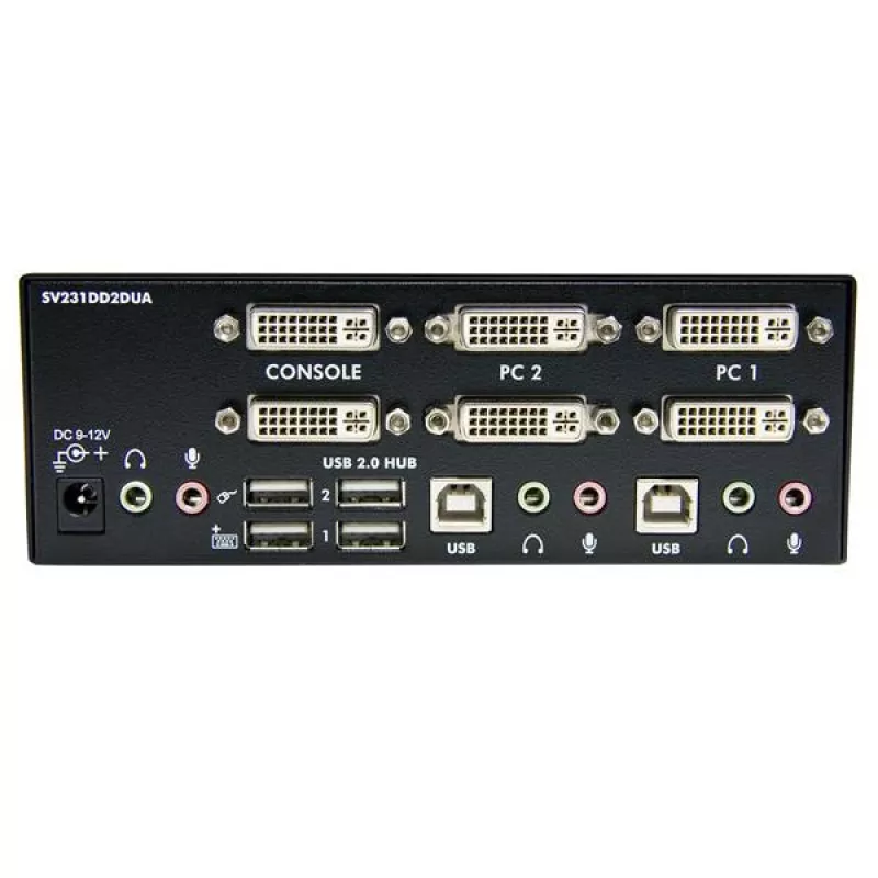 StarTech.com 2-Port Dual-DVI-USB-KVM-Switch mit Audio & USB 2.0 Hub
