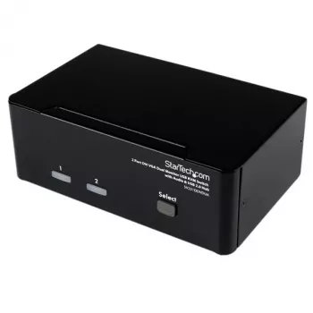 StarTech.com 2-Port DVI VGA Dual Monitor KVM Switch USB mit Audio & USB 2.0 Hub