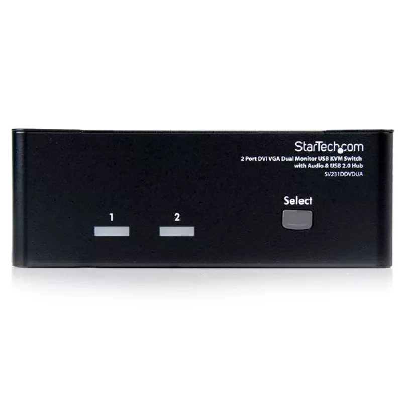 StarTech.com 2-Port DVI VGA Dual Monitor KVM Switch USB mit Audio & USB 2.0 Hub