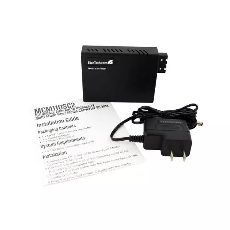 StarTech.com 10/100 Multimode-Glasfaser-Ethernet-Medienkonverter SC 2 km